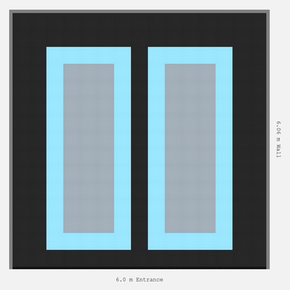 ULTRATUFF Parking Bay Plain Infill Design Base: Jet Black - Outline: Gulf Blue - Infill: Silver Grey