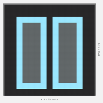 ULTRATUFF Parking Bay Plain Infill Design Base: Jet Black - Outline: Gulf Blue - Infill: Space Grey