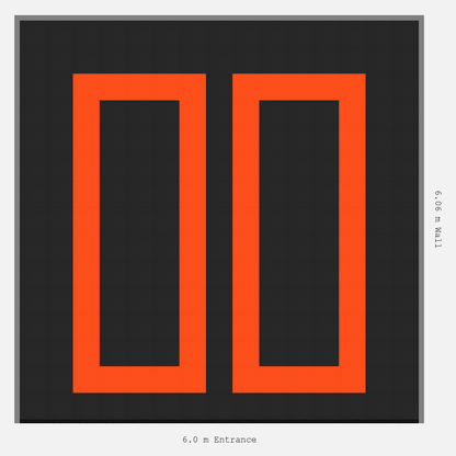 ULTRATUFF Parking Bay Plain Infill Design Base: Jet Black - Outline: Lava Orange - Infill: Jet Black