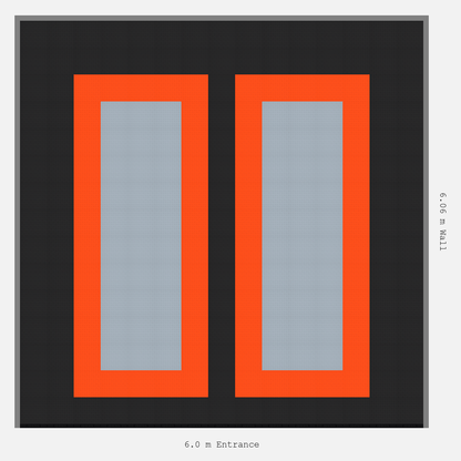 ULTRATUFF Parking Bay Plain Infill Design Base: Jet Black - Outline: Lava Orange - Infill: Silver Grey