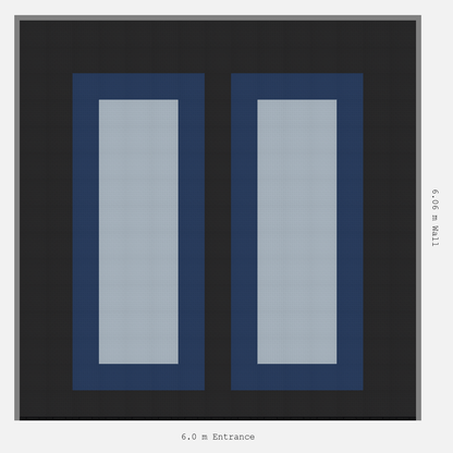 ULTRATUFF Parking Bay Plain Infill Design Base: Jet Black - Outline: Night Blue - Infill: Silver Grey