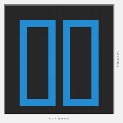 ULTRATUFF Parking Bay Plain Infill Design Base: Jet Black - Outline: Riviera Blue - Infill: Jet Black