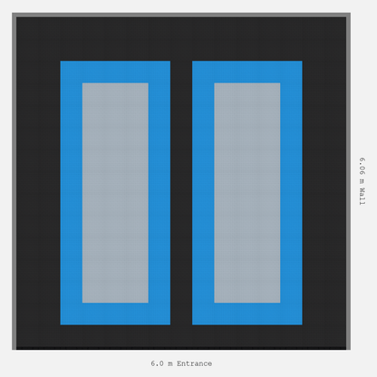 ULTRATUFF Parking Bay Plain Infill Design Base: Jet Black - Outline: Riviera Blue - Infill: Silver Grey