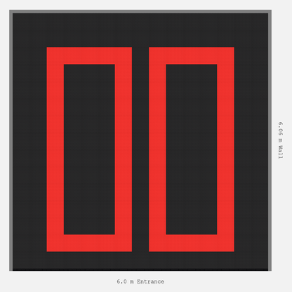 ULTRATUFF Parking Bay Plain Infill Design Base: Jet Black - Outline: Rosso Red - Infill: Jet Black