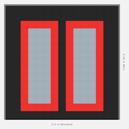 ULTRATUFF Parking Bay Plain Infill Design Base: Jet Black - Outline: Rosso Red - Infill: Silver Grey