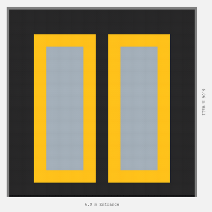 ULTRATUFF Parking Bay Plain Infill Design Base: Jet Black - Outline: Speed Yellow - Infill: Silver Grey