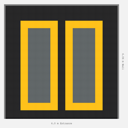 ULTRATUFF Parking Bay Plain Infill Design Base: Jet Black - Outline: Speed Yellow - Infill: Space Grey