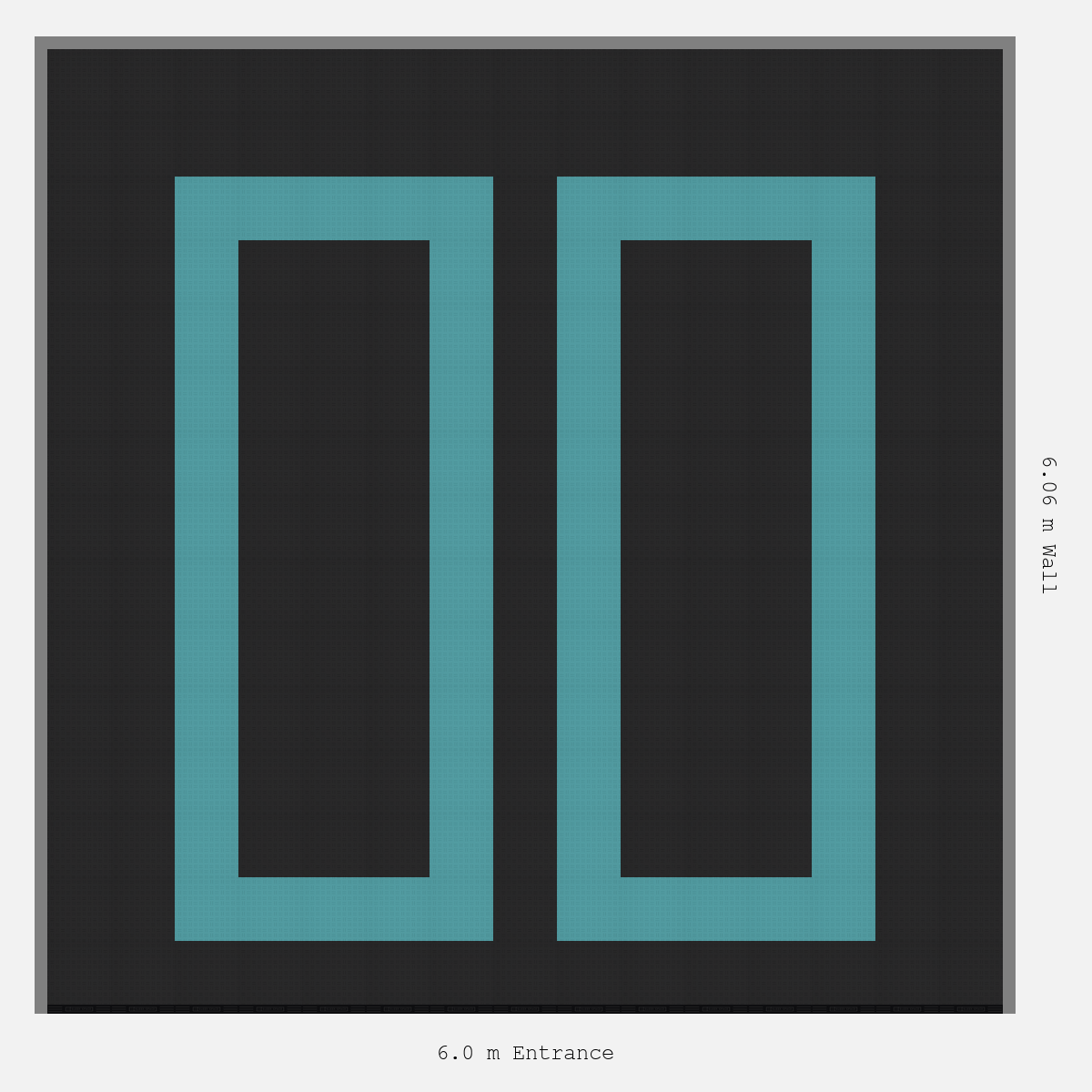 ULTRATUFF parking bay layout in Jet Black and Turbo Teal