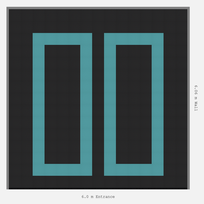 ULTRATUFF Parking Bay Plain Infill Design Base: Jet Black - Outline: Turbo Teal - Infill: Jet Black