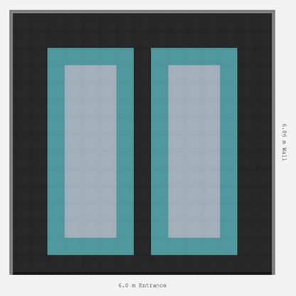 ULTRATUFF Parking Bay Plain Infill Design Base: Jet Black - Outline: Turbo Teal - Infill: Silver Grey