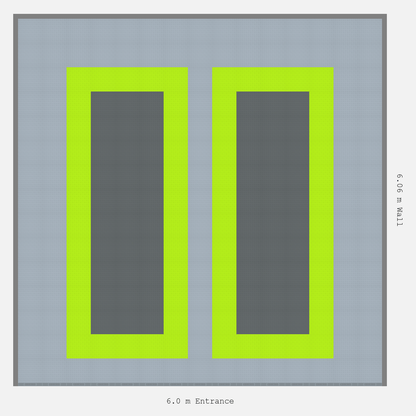 ULTRATUFF Parking Bay Plain Infill Design Base: Silver Grey - Outline: Electric Green - Infill: Space Grey