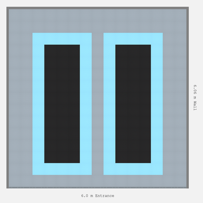 ULTRATUFF Parking Bay Plain Infill Design Base: Silver Grey - Outline: Gulf Blue - Infill: Jet Black