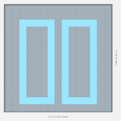 ULTRATUFF Parking Bay Plain Infill Design Base: Silver Grey - Outline: Gulf Blue - Infill: Silver Grey