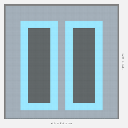 ULTRATUFF Parking Bay Plain Infill Design Base: Silver Grey - Outline: Gulf Blue - Infill: Space Grey