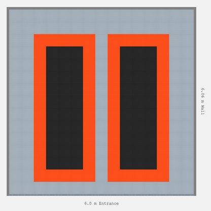 ULTRATUFF Parking Bay Plain Infill Design Base: Silver Grey - Outline: Lava Orange - Infill: Jet Black