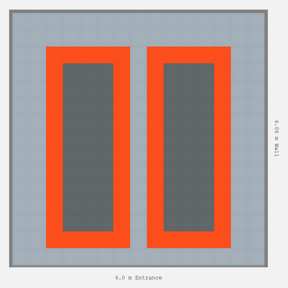 ULTRATUFF Parking Bay Plain Infill Design Base: Silver Grey - Outline: Lava Orange - Infill: Space Grey