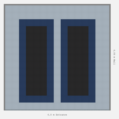 ULTRATUFF Parking Bay Plain Infill Design Base: Silver Grey - Outline: Night Blue - Infill: Jet Black