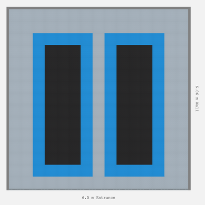 ULTRATUFF Parking Bay Plain Infill Design Base: Silver Grey - Outline: Riviera Blue - Infill: Jet Black