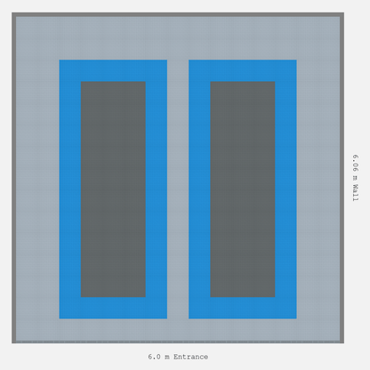 ULTRATUFF Parking Bay Plain Infill Design Base: Silver Grey - Outline: Riviera Blue - Infill: Space Grey