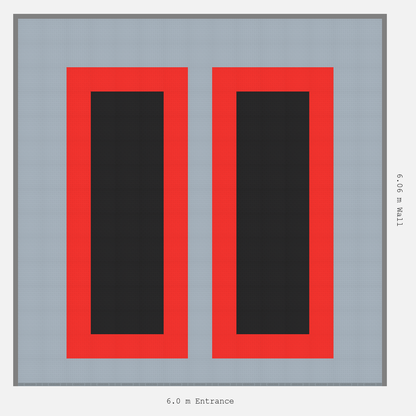 ULTRATUFF Parking Bay Plain Infill Design Base: Silver Grey - Outline: Rosso Red - Infill: Jet Black