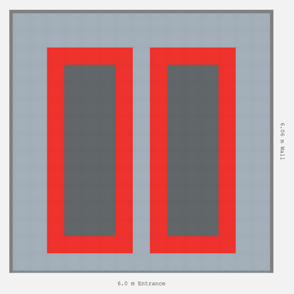 ULTRATUFF Parking Bay Plain Infill Design Base: Silver Grey - Outline: Rosso Red - Infill: Space Grey