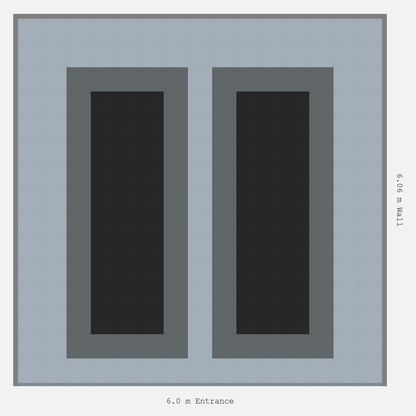 ULTRATUFF Parking Bay Plain Infill Design Base: Silver Grey - Outline: Space Grey - Infill: Jet Black