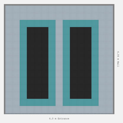 ULTRATUFF Parking Bay Plain Infill Design Base: Silver Grey - Outline: Turbo Teal - Infill: Jet Black