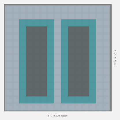 ULTRATUFF Parking Bay Plain Infill Design Base: Silver Grey - Outline: Turbo Teal - Infill: Space Grey