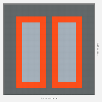 ULTRATUFF Parking Bay Plain Infill Design Base: Space Grey - Outline: Lava Orange - Infill: Silver Grey