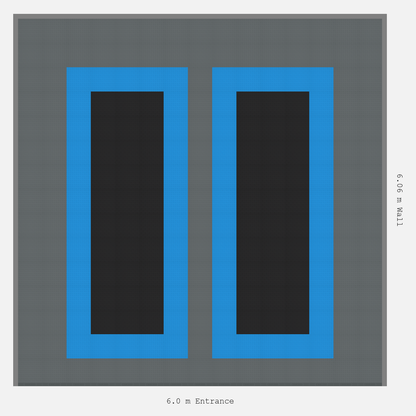 ULTRATUFF Parking Bay Plain Infill Design Base: Space Grey - Outline: Riviera Blue - Infill: Jet Black