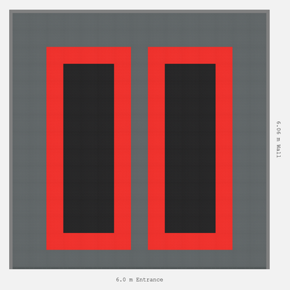 ULTRATUFF Parking Bay Plain Infill Design Base: Space Grey - Outline: Rosso Red - Infill: Jet Black