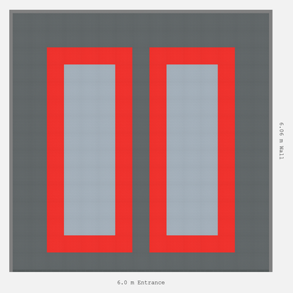 ULTRATUFF Parking Bay Plain Infill Design Base: Space Grey - Outline: Rosso Red - Infill: Silver Grey