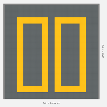 ULTRATUFF Parking Bay Plain Infill Design Base: Space Grey - Outline: Speed Yellow - Infill: Space Grey