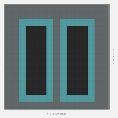 ULTRATUFF Parking Bay Plain Infill Design Base: Space Grey - Outline: Turbo Teal - Infill: Jet Black