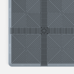 EXTENDER Strips in Silver Grey clicked in between ULTRAGRID® tiles, with a Corner where the strips cross