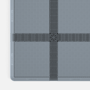 EXTENDER Strips in Silver Grey clicked in between ULTRATUFF™ tiles, with a Corner where the strips cross