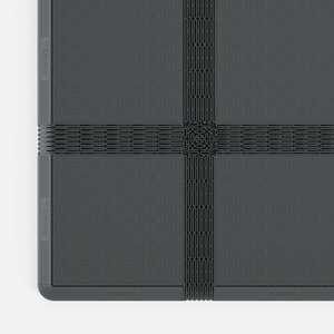 EXTENDER Strips in Space Grey clicked in between ULTRATUFF™ tiles, with a Corner where the strips cross
