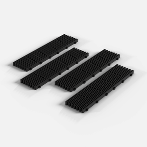 Four EXTENDER Strips in Jet Black, each 400 x 100 x 18 mm