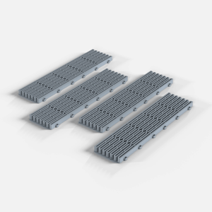 Four EXTENDER Strips in Silver Grey, each 400 x 100 x 18 mm