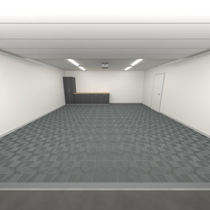 ULTRAFLUX Double Garage Floor Kit, Single Colour, Space Grey, seen from the garage door