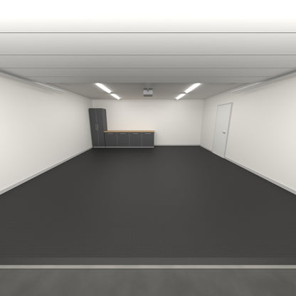 ULTRATUFF Double Garage Floor Kit, Single Colour, Jet Black, seen from the garage door