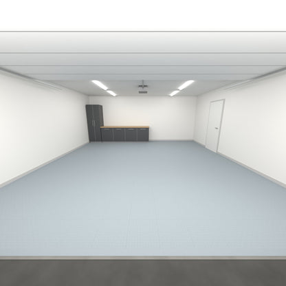 ULTRATUFF Double Garage Floor Kit, Single Colour, Silver Grey, seen from the garage door