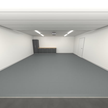 ULTRATUFF Double Garage Floor Kit, Single Colour, Space Grey, seen from the garage door