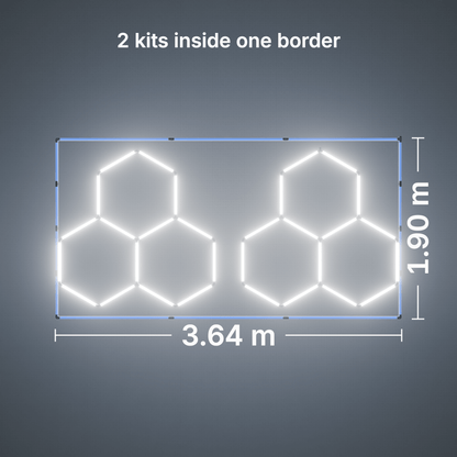 ULTRABEAM LED Light Kit Hex Classic 3-Grid A, pack of 2, Blue border: its size, measured