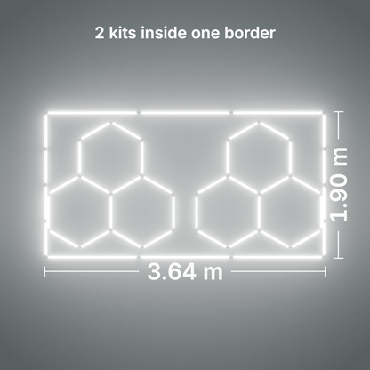 ULTRABEAM LED Light Kit Hex Classic 3-Grid A, pack of 2, Cool Daylight border: its size, measured