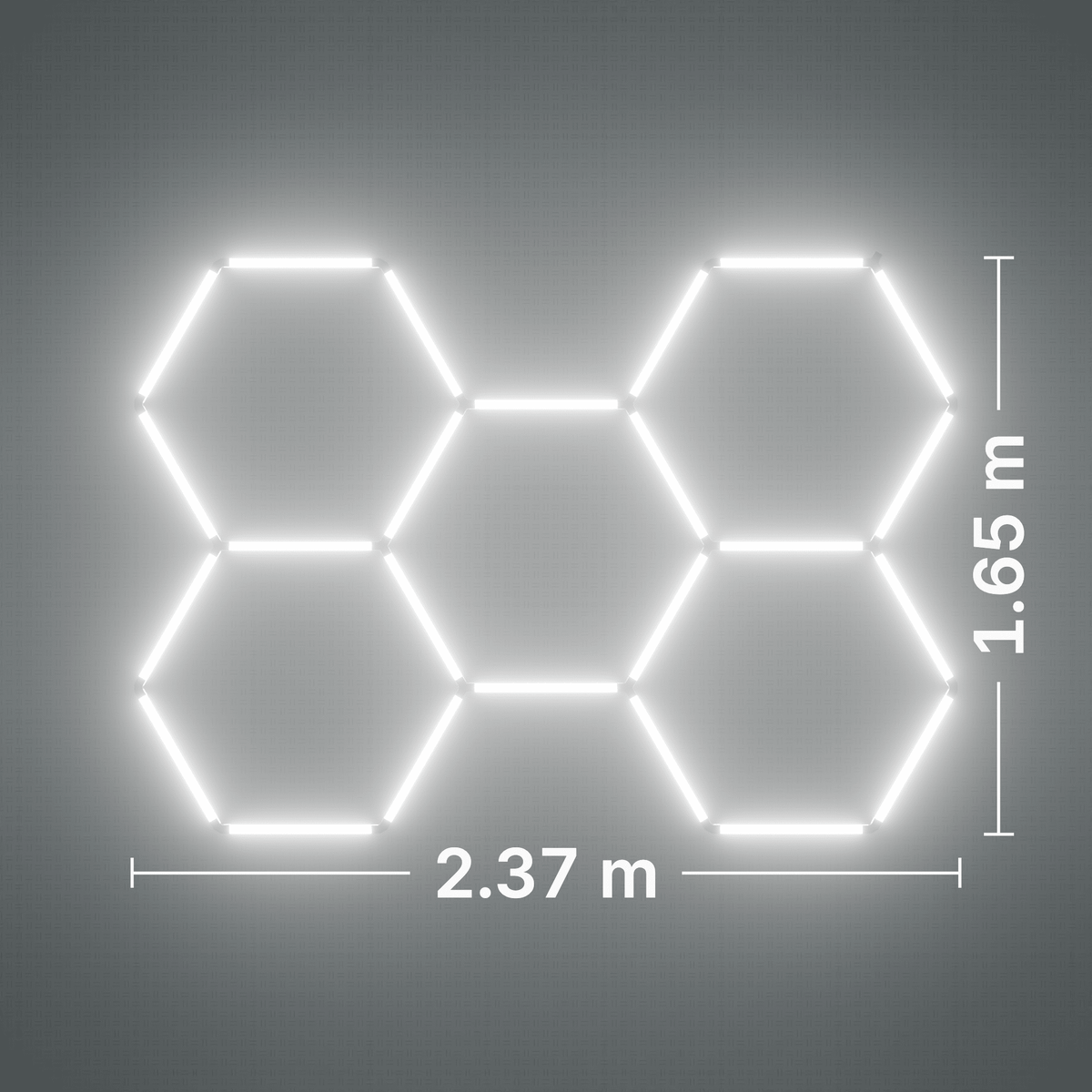 ULTRABEAM LED Light Kit Hex Classic 5-Grid B, no border: its size, measured