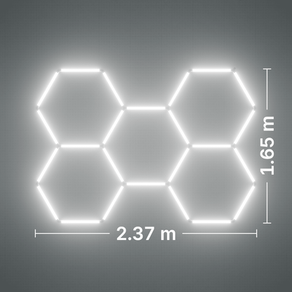 ULTRABEAM LED Light Kit Hex Classic 5-Grid B, no border: its size, measured