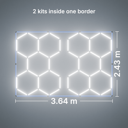 ULTRABEAM LED Light Kit Hex Classic 5-Grid B, pack of 2, Blue border: its size, measured