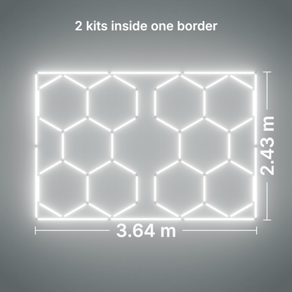 ULTRABEAM LED Light Kit Hex Classic 5-Grid B, pack of 2, Cool Daylight border: its size, measured