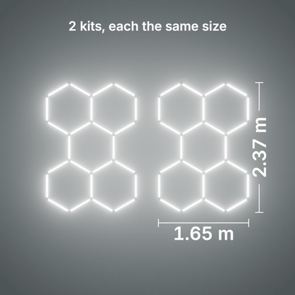 ULTRABEAM LED Light Kit Hex Classic 5-Grid B, pack of 2, no border: its size, measured